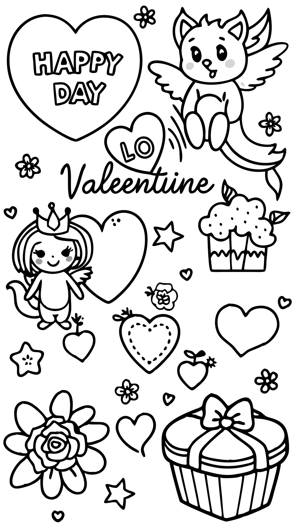 Páginas para colorear del día de San Valentín PDF